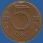 5 эре Швеции 1972 года