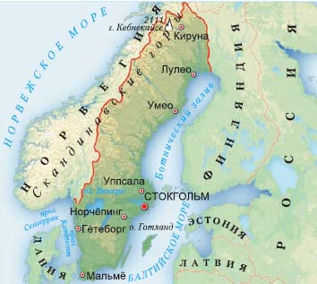 карта Швеции
